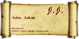John Jakab névjegykártya